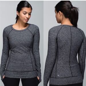 Lululemon Race Your Pace Long Sleeve Shirt 6 gray thick warm running workout